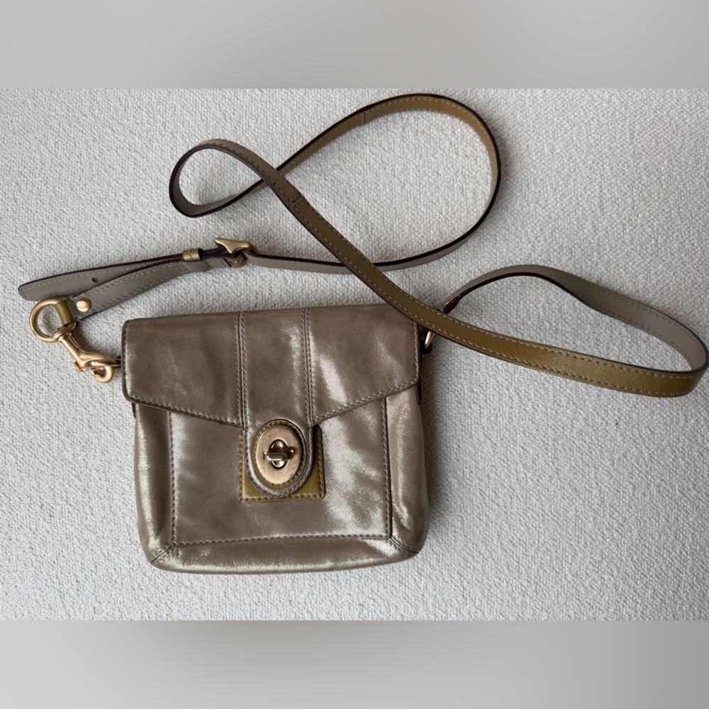 Coach Vintage Peyton Metallic Crossbody with Turn-Lock Closure